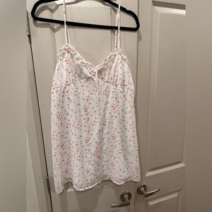 Wild Fable White and Pink Smocked Top